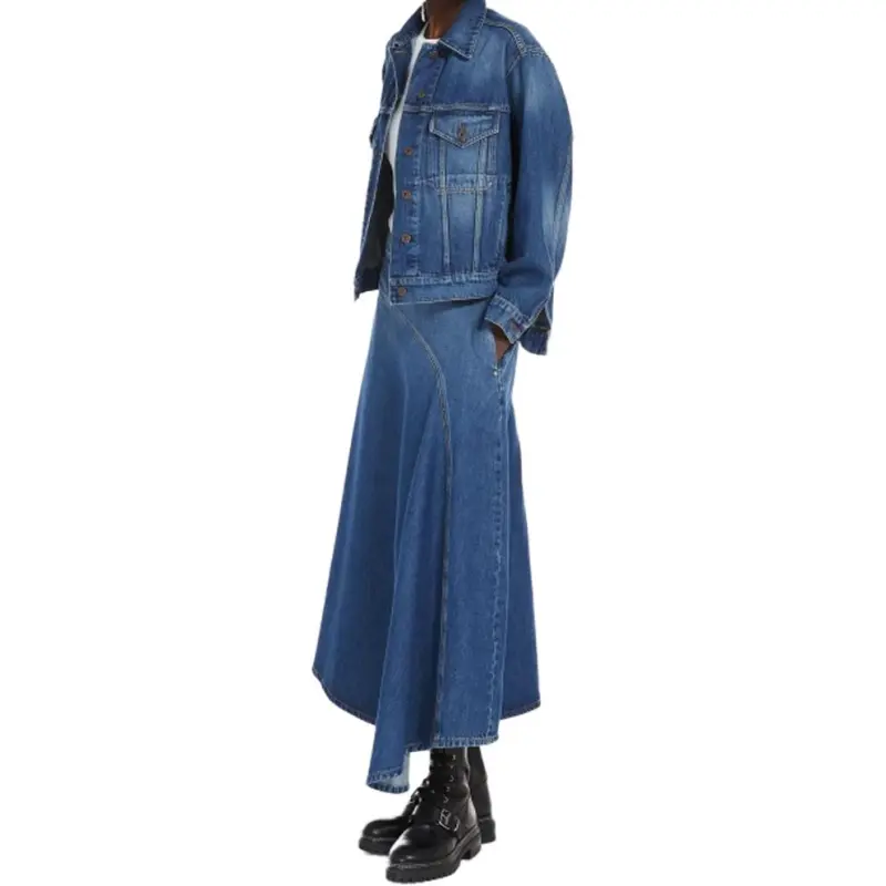 WEEKEND MaxMara Denim Long Skirts Women's Blue-3