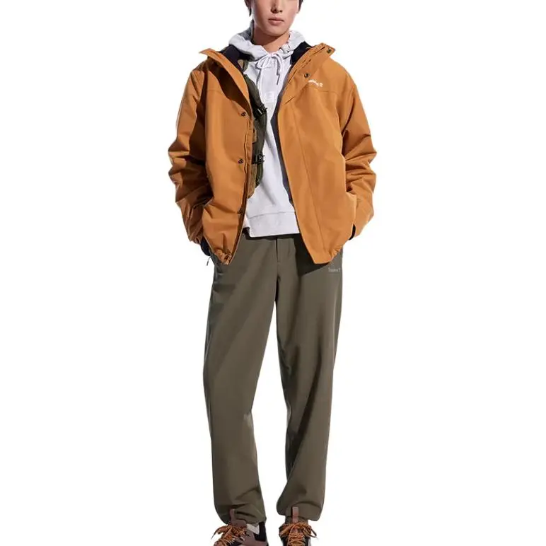 Timberland City Outdoor Outdoor Hiking Waterproof And Breathable Windbreaker Jacket Men's Wheat-3