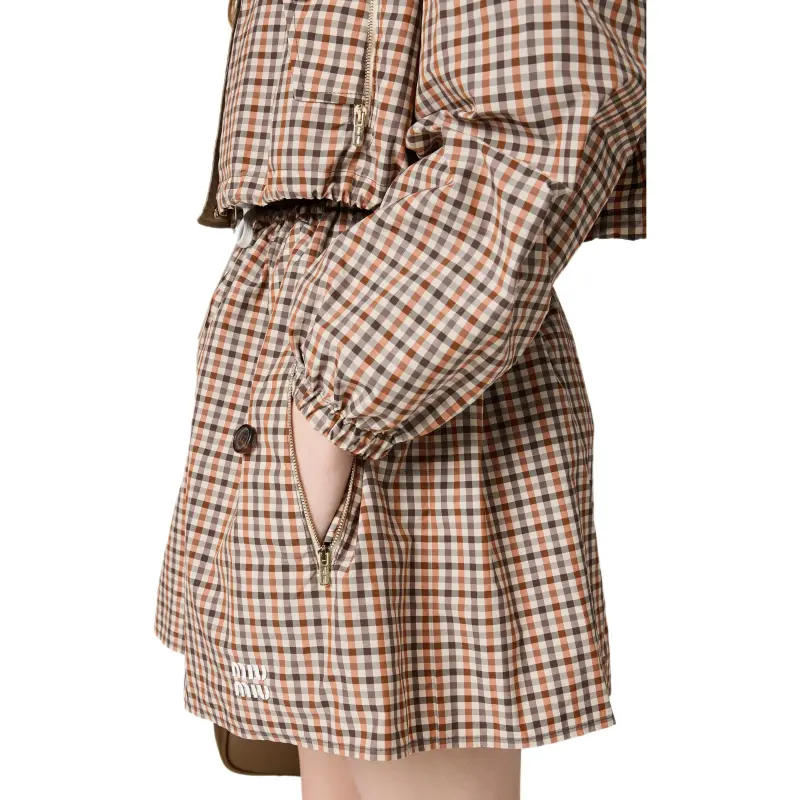 MIU MIU Gingham check Mini Skirt-3