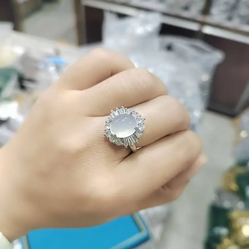 Gifts Chalcedony Jade Rings Women's-4