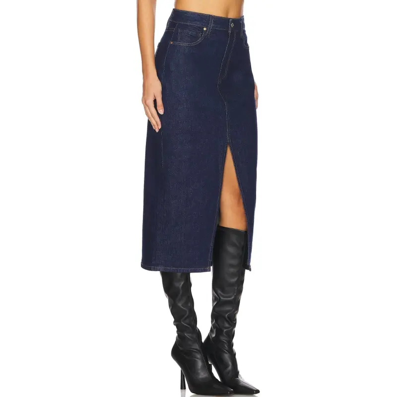 PAIGE Denim Long Skirts Women's Blue-2