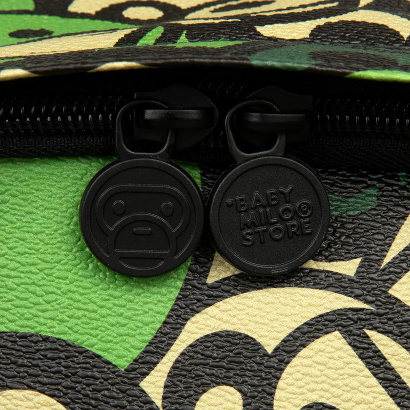 BABY MILO STORE BY A BATHING APE Synthetic Leather Backpack Regular Unisex Green-3