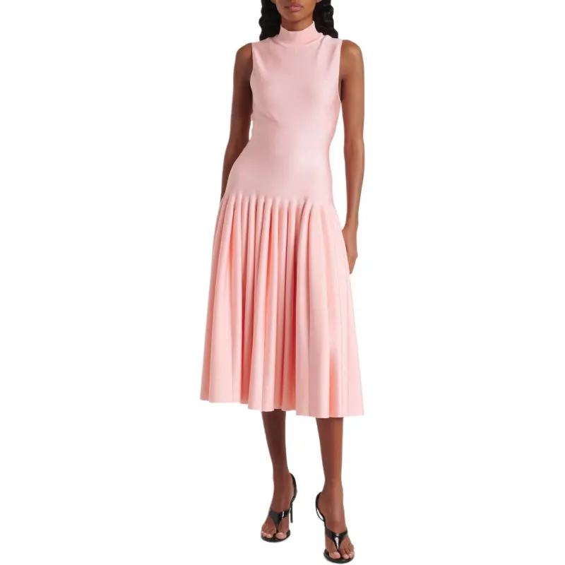 Alaia Godet Midi Dress-2