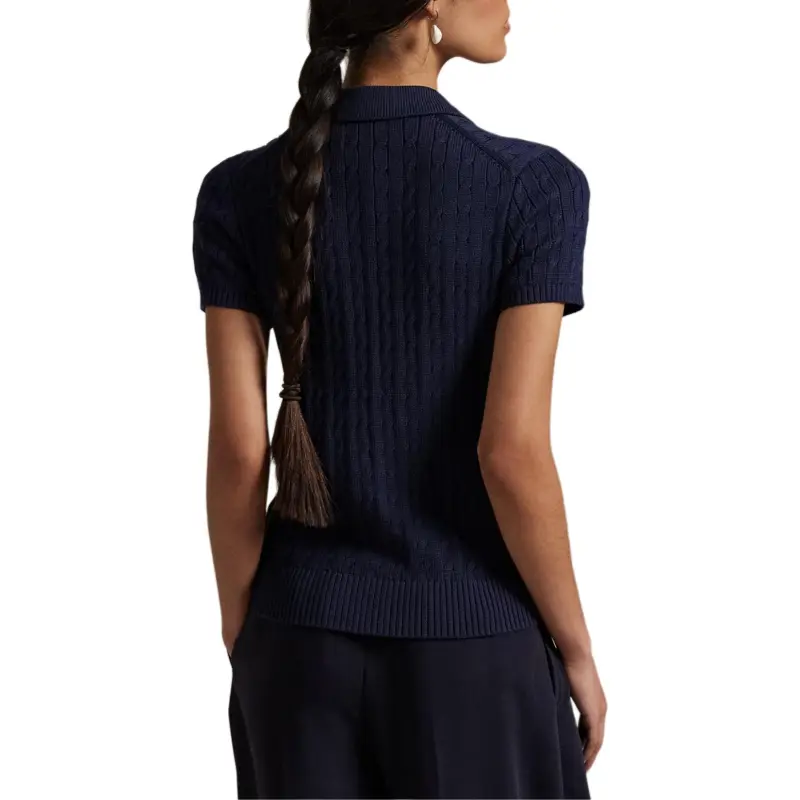 Polo Ralph Lauren Cable Short Sleeve Polo Cardigan-4