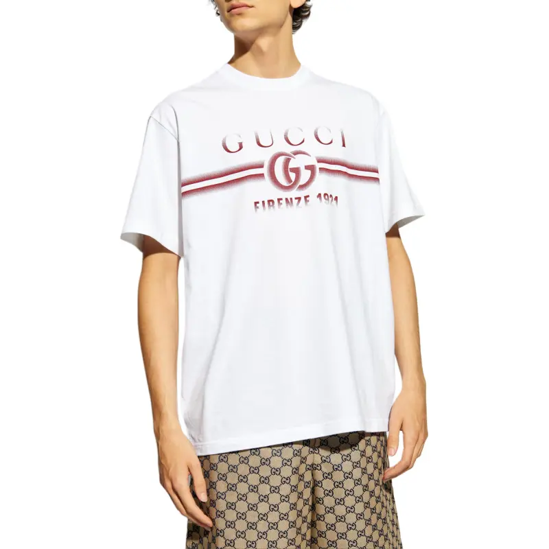 GUCCI Logo Printed Jersey T Shirt-6