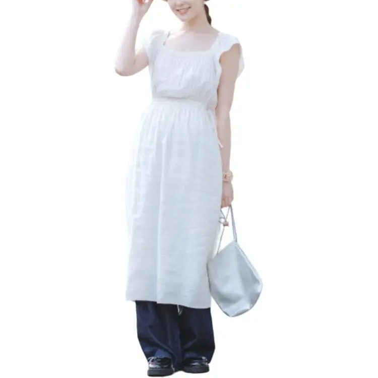 UNIQLO Short-Sleeved Dresses Women's White-5
