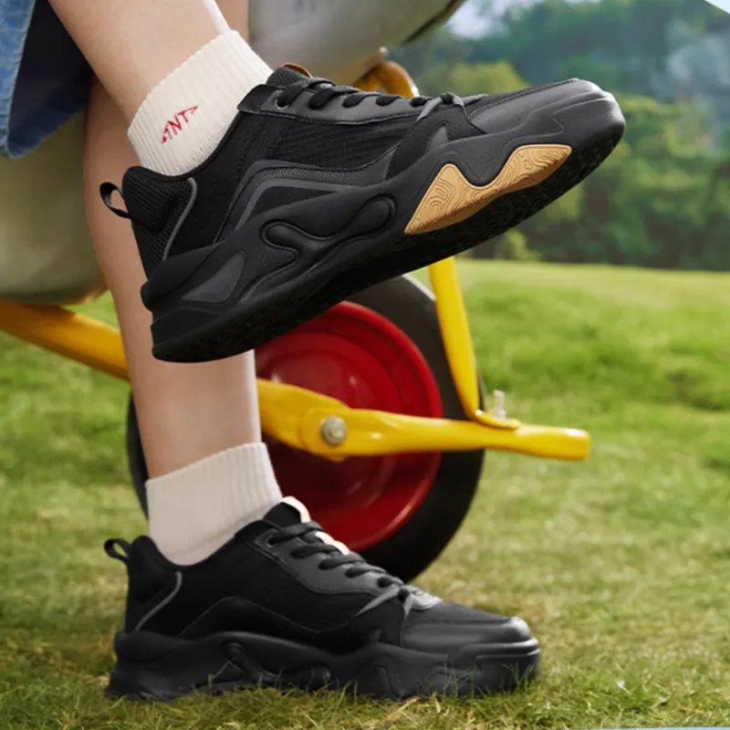 361° Jincheng Anti Slip Wear Resistant Low Top Skateboard Shoes Men's Black-4