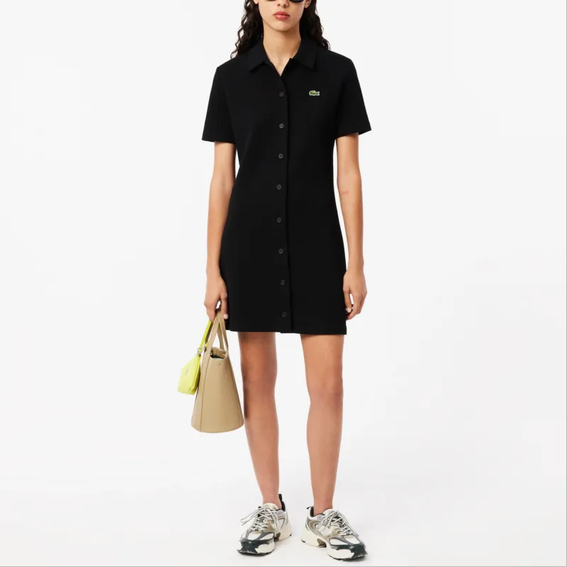 LACOSTE Short Sleeved Dresses Women's Black-1