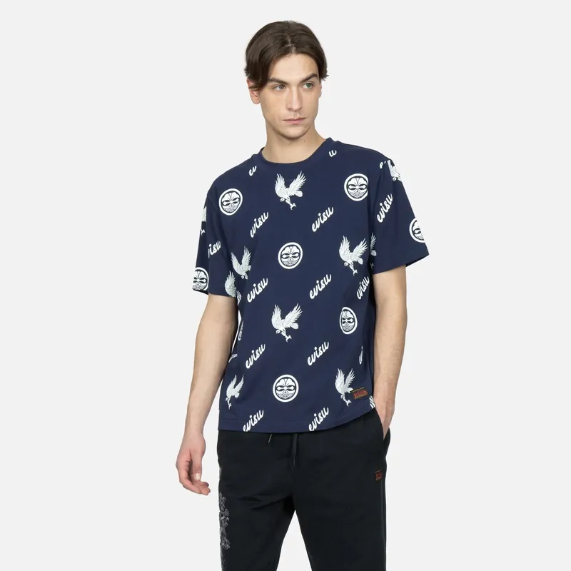 EVISU T Shirts Men Dark Blue-2