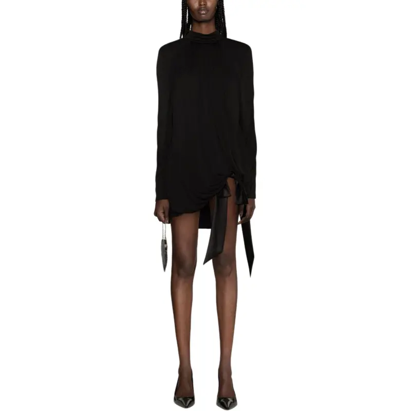SAINT LAURENT Draped Jersey Mini Dress-1