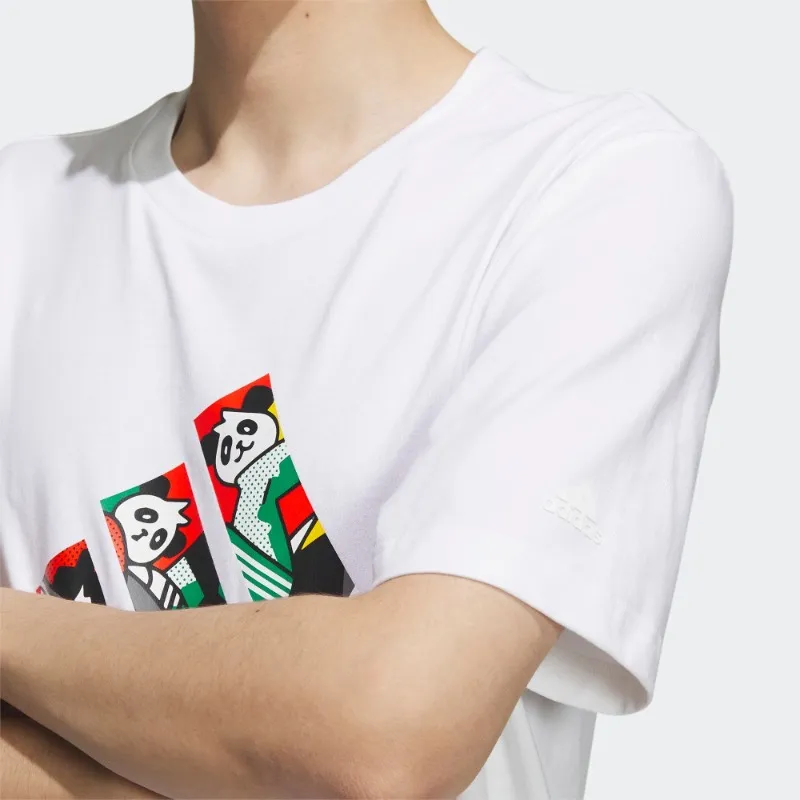 Adidas Set in Sleeve T Shirt Men's White-4