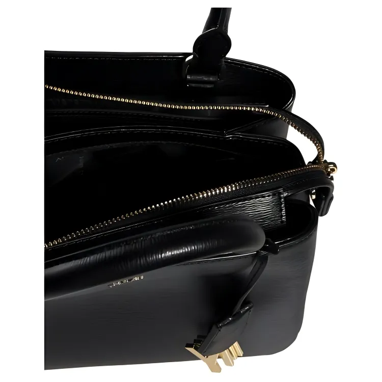 DKNY Leather Tote Bag Shopping Bag Shoulder Bag Crossbody Bag Handbag Medium Size Women's Black-4