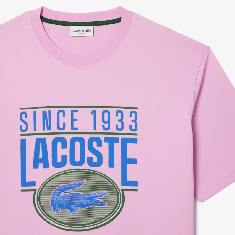 LACOSTE Regular T-Shirt Men's Pink-4