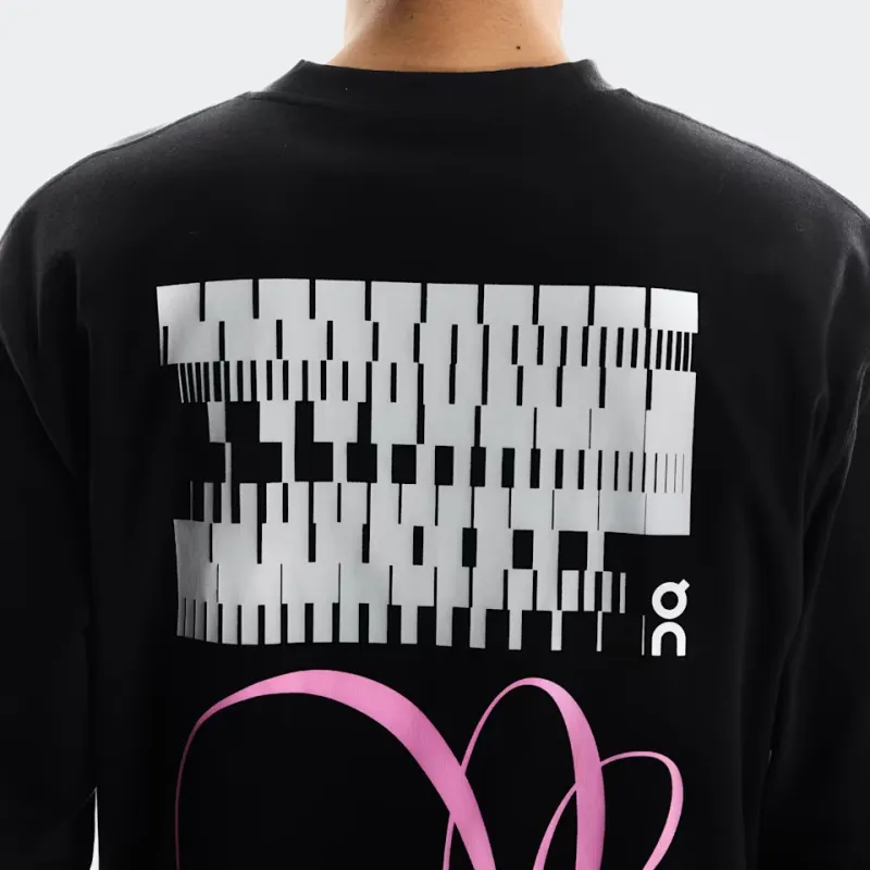 On Club Long T Graphic T Shirt Men's Black-4