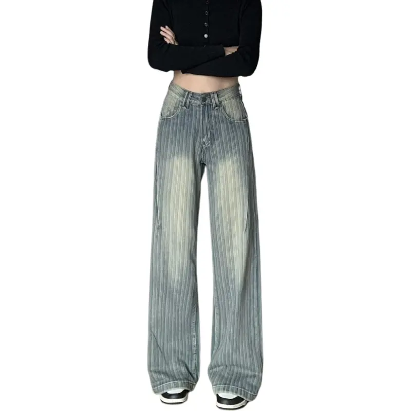 Concubine Zhu Jeans Women's Stripe Blue-2