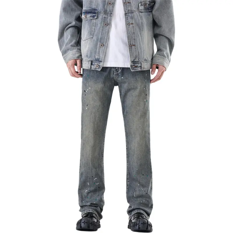 SONGS ALONG Jeans Unisex Vintage Blue-4
