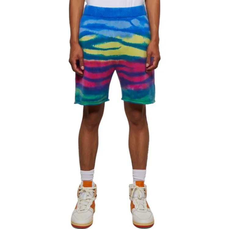 The Elder Statesman Frank Striped Cashmere Shorts-1