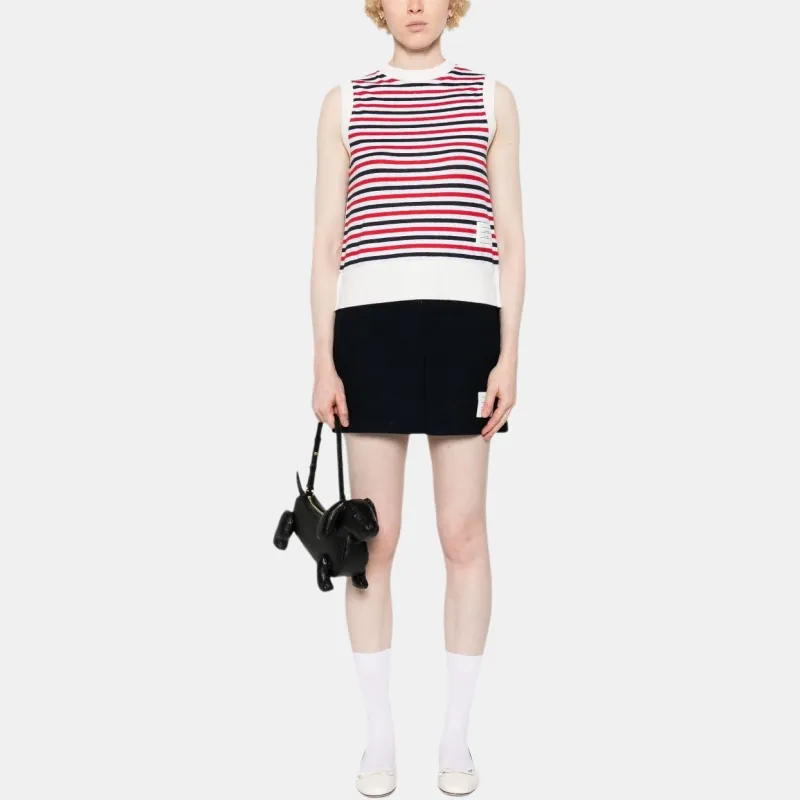 THOM BROWNE Striped Linen Top-3
