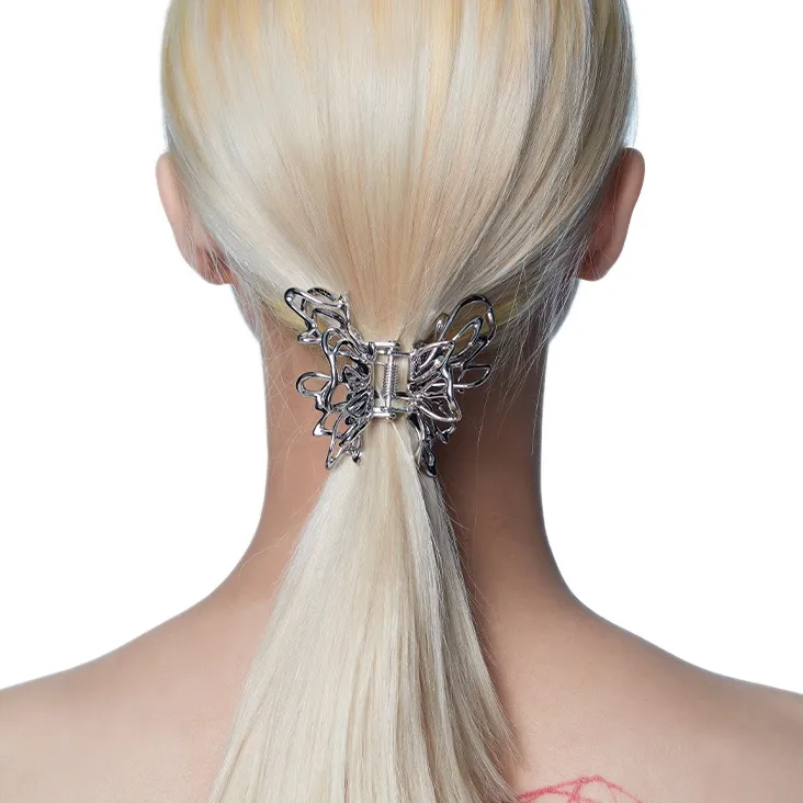 YVMIN Ripple Hair Clips Women's Silver-1