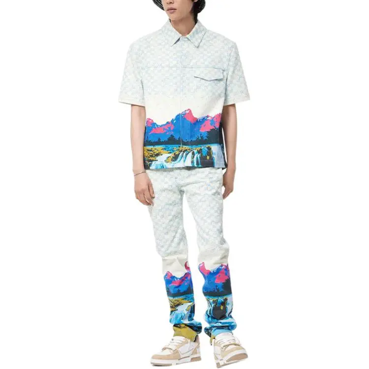 LOUIS VUITTON Landscape Short Sleeved Denim Shirt-1
