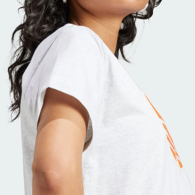 Adidas Originals Trefoil T Shirts Women's Light Heather Gray-4
