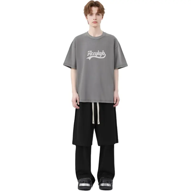 YK&YB T Shirts Unisex Washed Gray-2