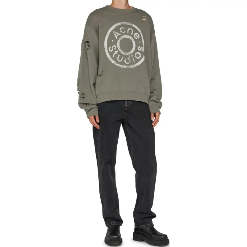 Acne Studios Distressed Logo Printed Sweatshirt-2