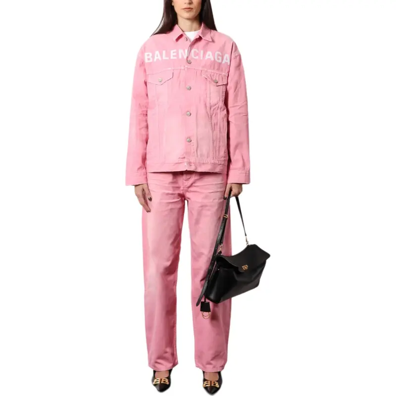 Balenciaga Logo Embroidered Distressed Denim Jacket-2