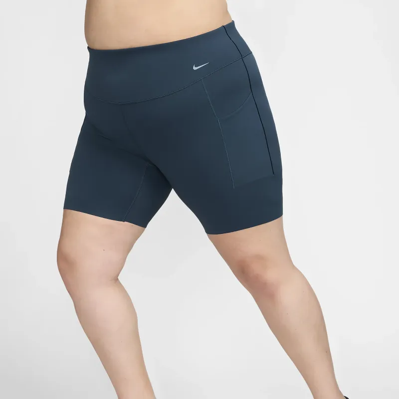 Nike Universa Women's Medium-Support High-Waisted 8' Biker Shorts With Pockets Plus Size-2