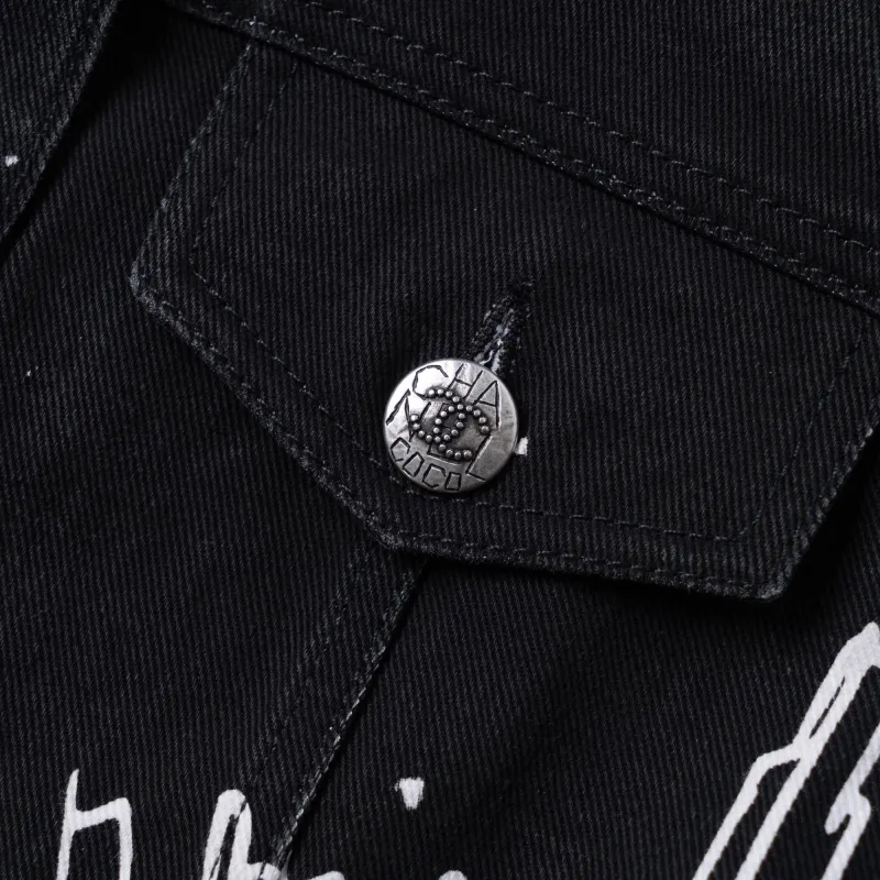 CHANEL Denim Jacket Women's Black-5