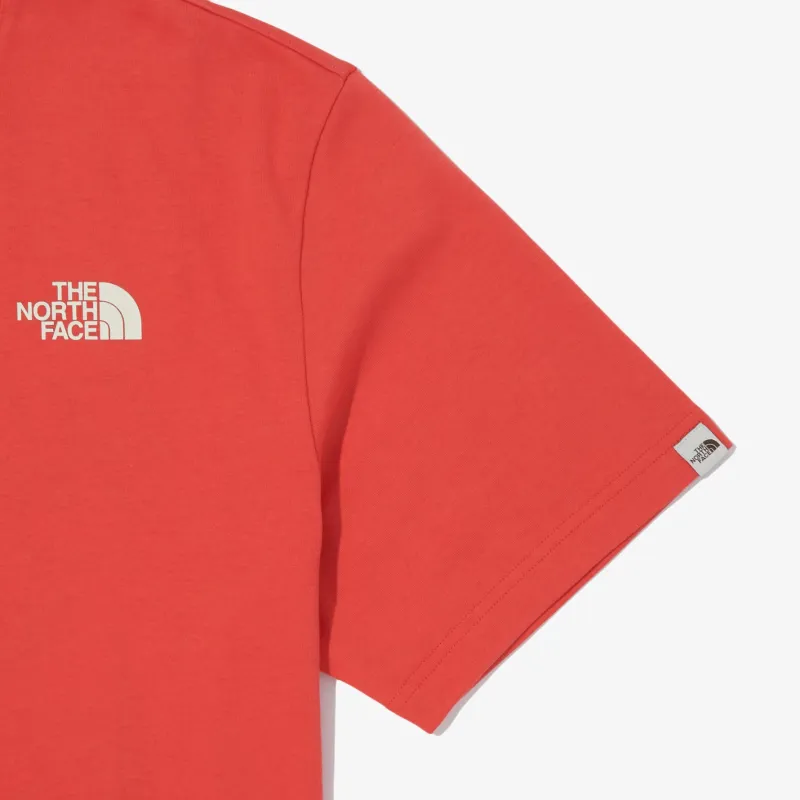 THE NORTH FACE City Landmark Emblem Archive S/S R/Tee T Shirt Men's Coral-2