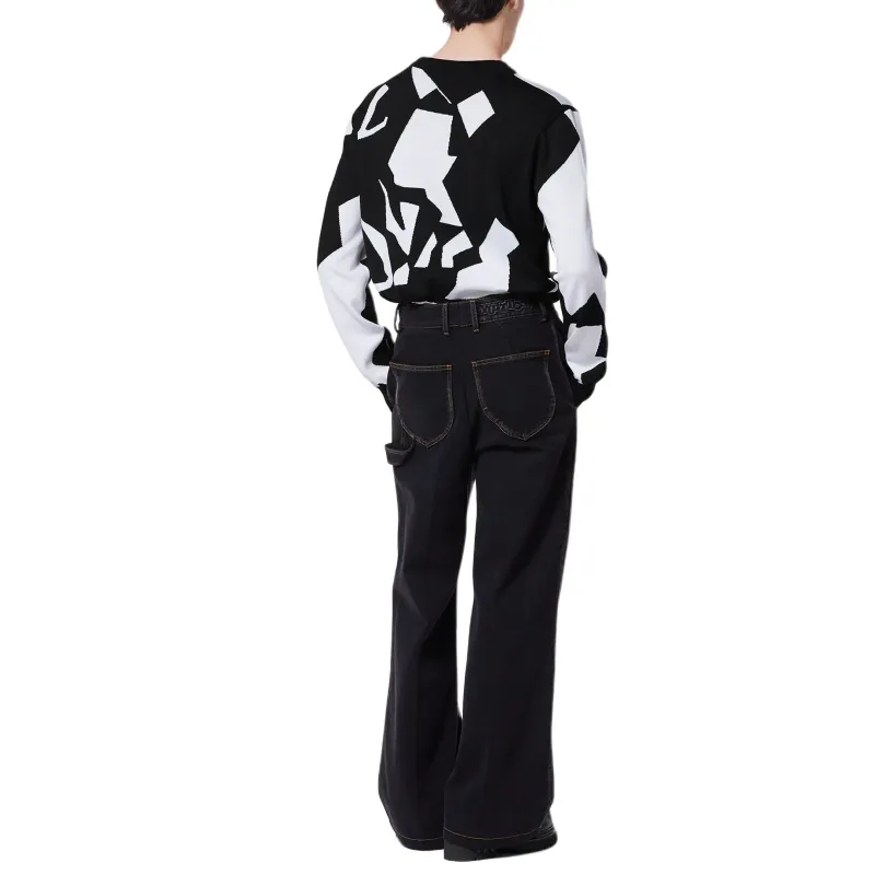 LOUIS VUITTON 2010s Lv Abstract Houndstooth Jumper-5