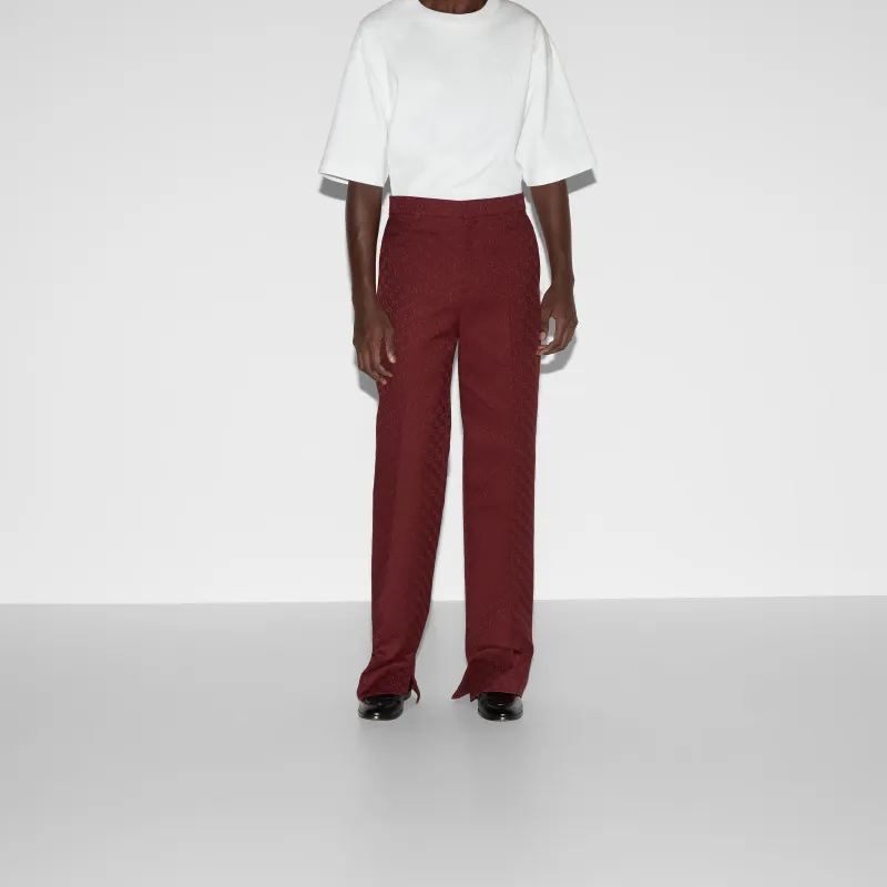 GUCCI Monogrammed Straight Leg Trousers-2