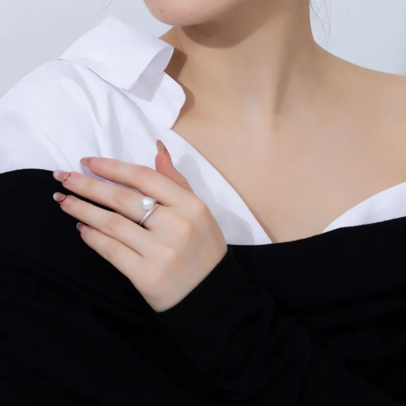 ANGEPERLE Pearl Rings Women's-2