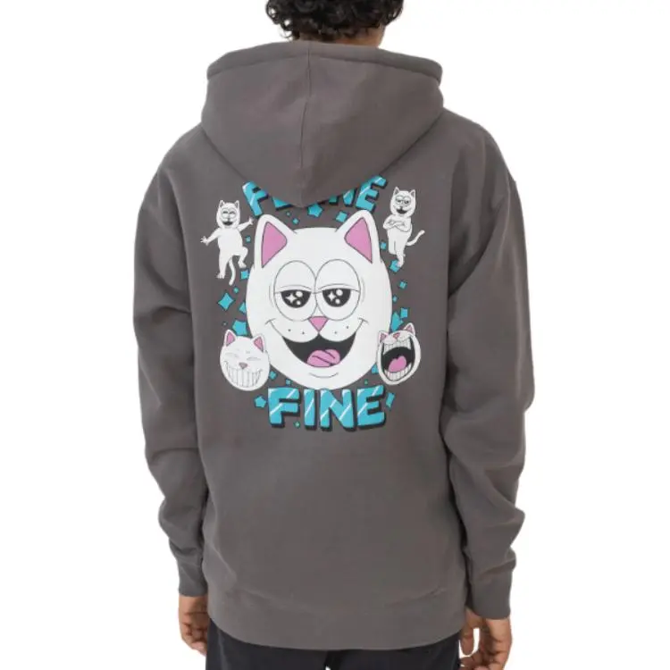 RIPNDIP Feline Fine Hoodie Sweatshirt Men's Charcoal Gray-4