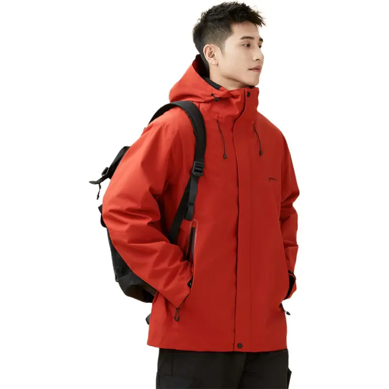 361° Water-Resistant Windproof Breathable Warm Windbreaker Jacket Unisex Persimmon Red/Persimmon Red-2