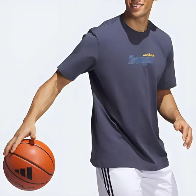 Adidas T Shirts Men Dark Navy Blue-3
