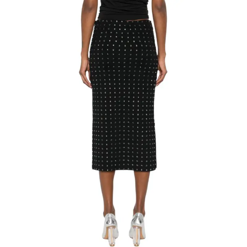 SportMax Nome All Over Embellished Midi Skirt-4