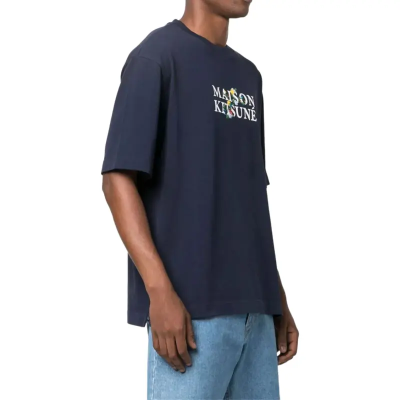 Maison Kitsune Logo Printed Crewneck T Shirt-3