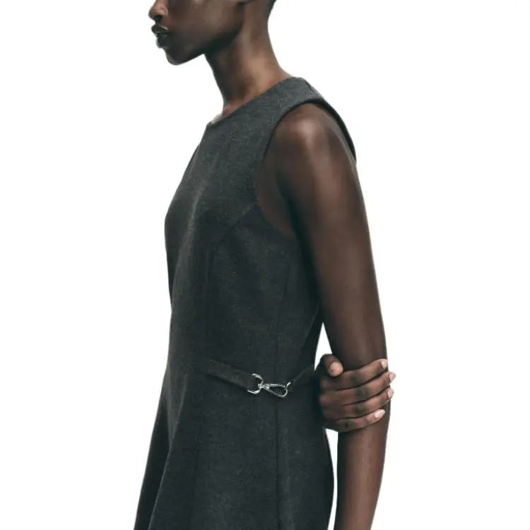 ZARA Sleeveless Dress Women's Gray-3