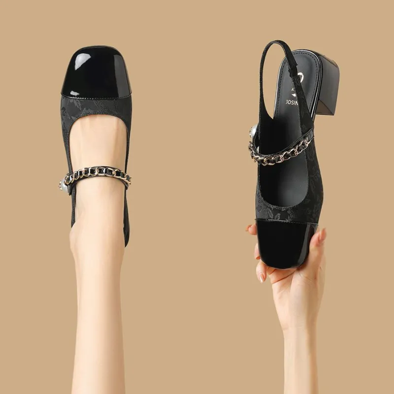JOSINY High Heels 4.7cm Women's Ecru/Black-4