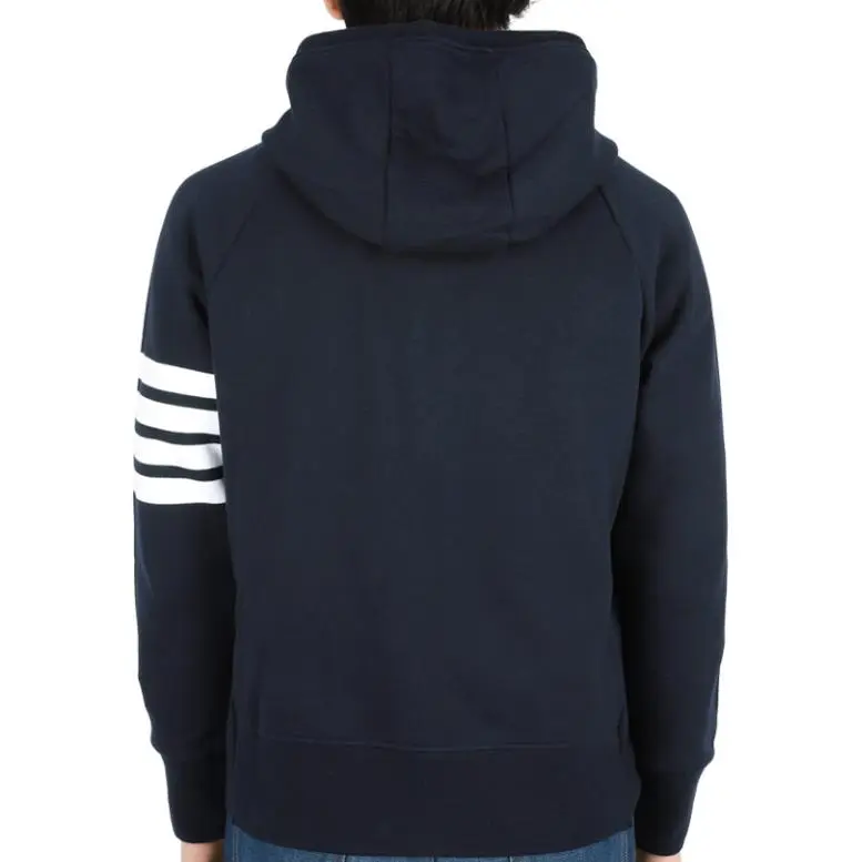 THOM BROWNE Classic Loopback 4 Bar Full zip Hoodie-4