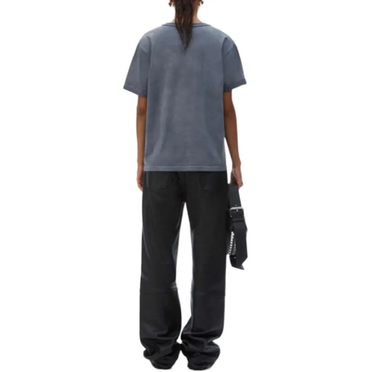 T By Alexander Wang Essential Jersey Puff Logo Short Sleeve Tee Washed Asphal-2