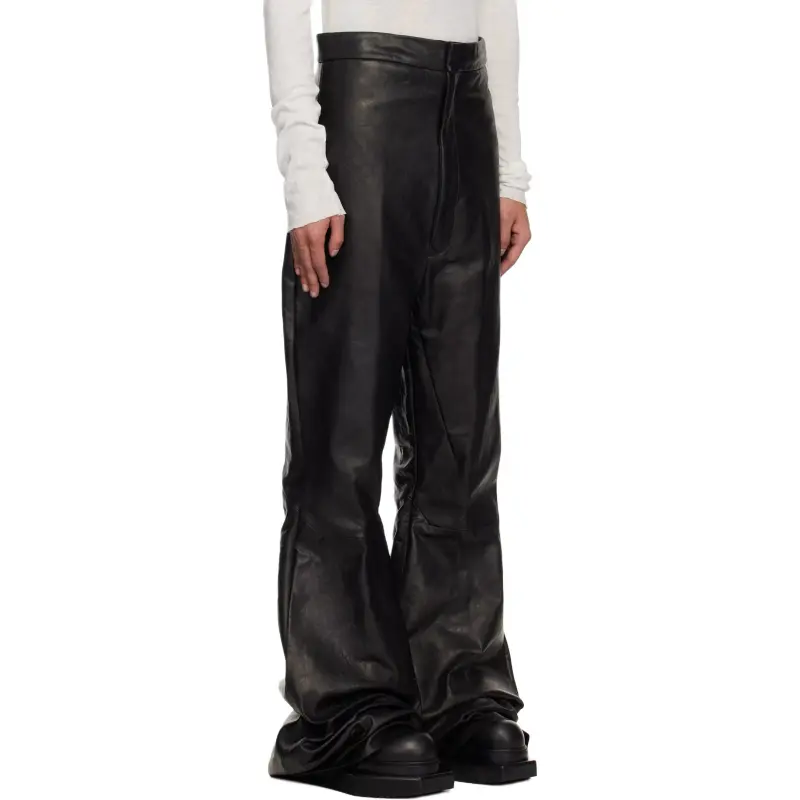 RICK OWENS/RO Leather Pants Men's Black-2