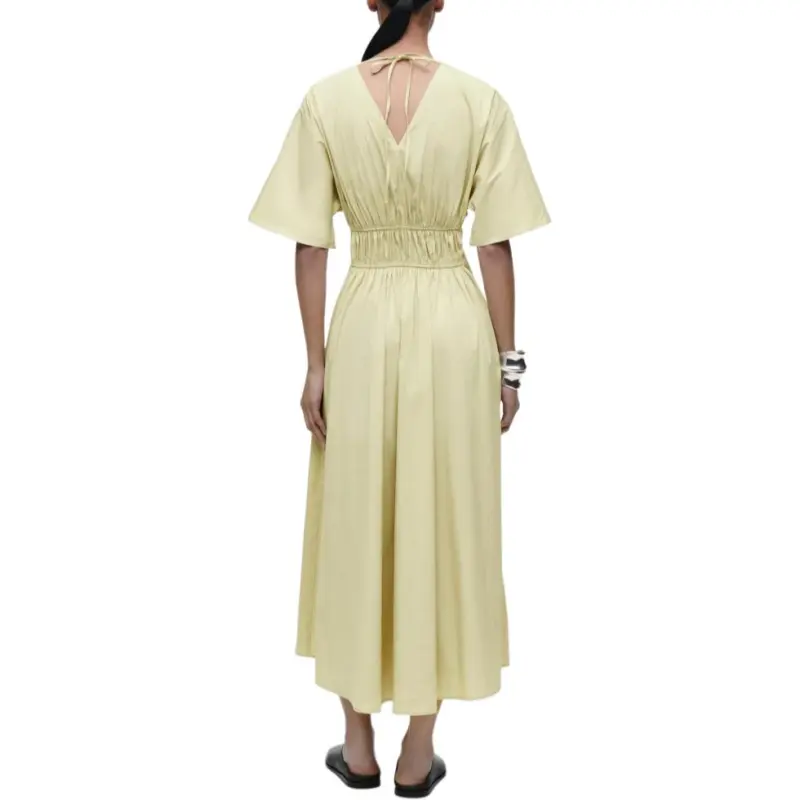 COS Short Sleeved Dress Women's Yellow Green-1