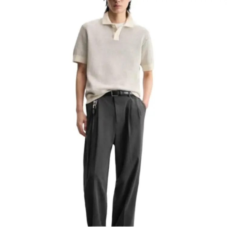 ZARA Polo Shirt Men's Raw White-3