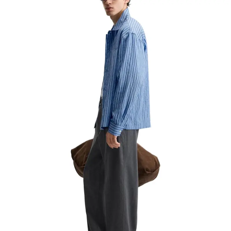 ZARA Shirts Men Blue/White-3