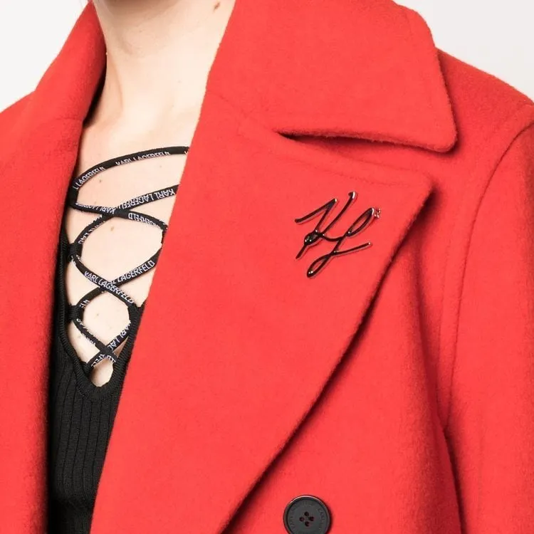 Karl Lagerfeld Double breasted Mid length Coat-4