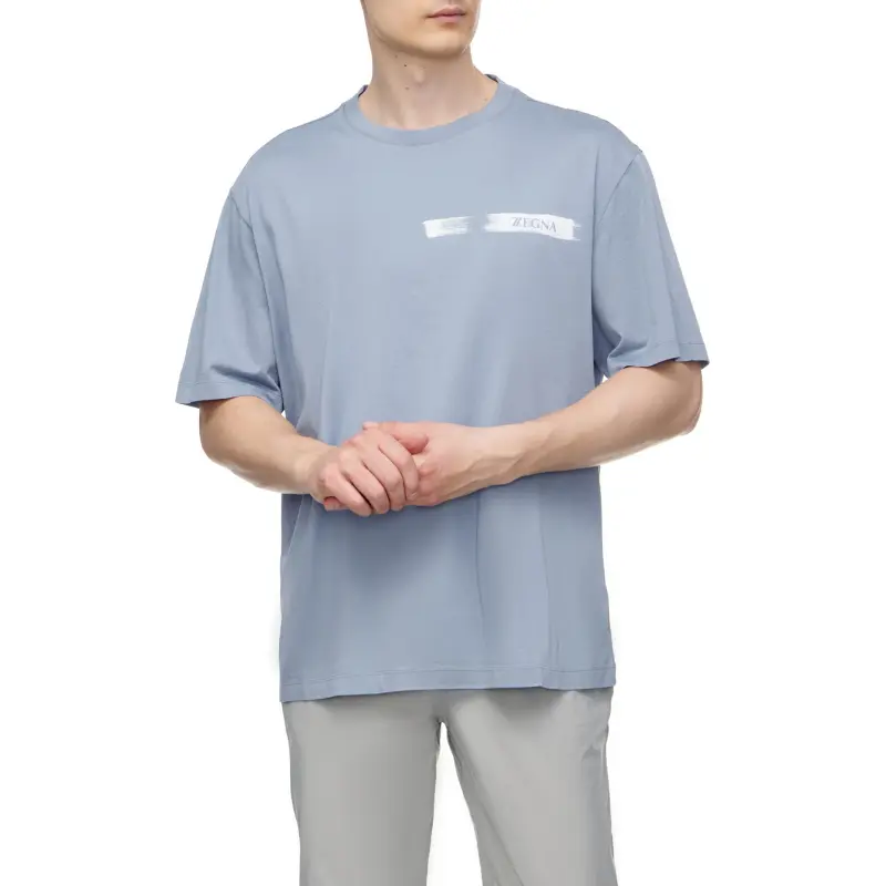 Zzegna T Shirts Men Blue-1