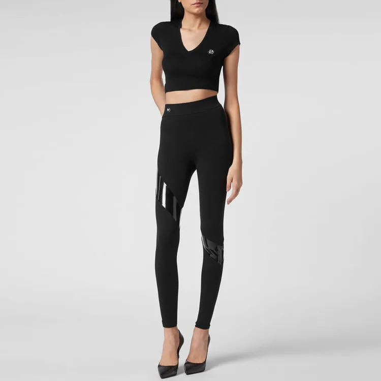 PHILIPP PLEIN Tape detail Stretch Leggings-1